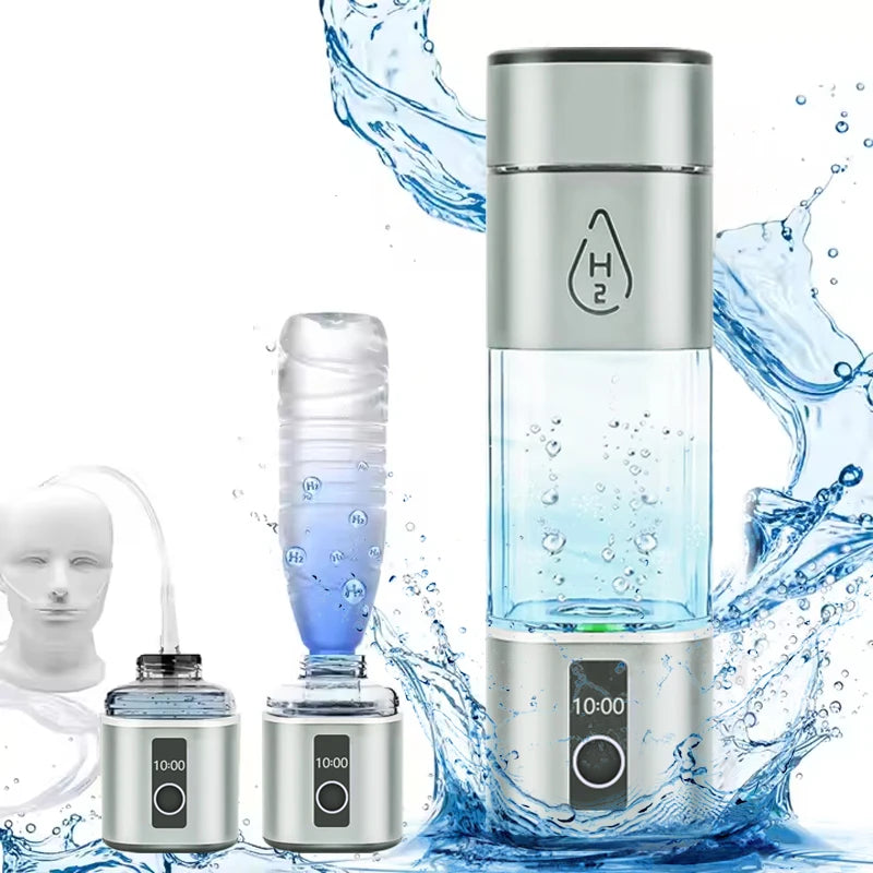 Factory Direct Hydrogen Rich Water Generator Bottle SPE & PEM Tech 6000PPB Dual Chamber Maker Ionizer H2 Inhalation Device