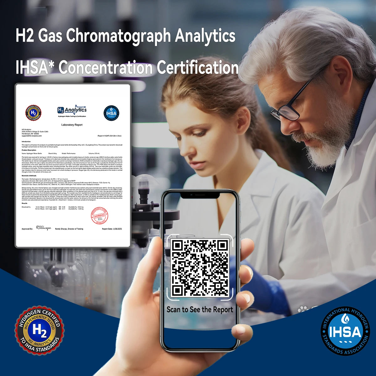 ALTHY Hydrogen Rich Water Generator Bottle - Glass Cupbody - DuPont SPE & PEM Dual Chamber Maker Ionizer - H2 Inhalation Device